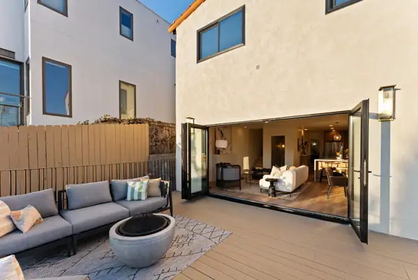 Rear deck and folding glass doors