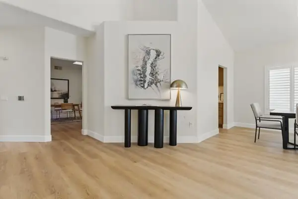 Entry wall with console table and artwork