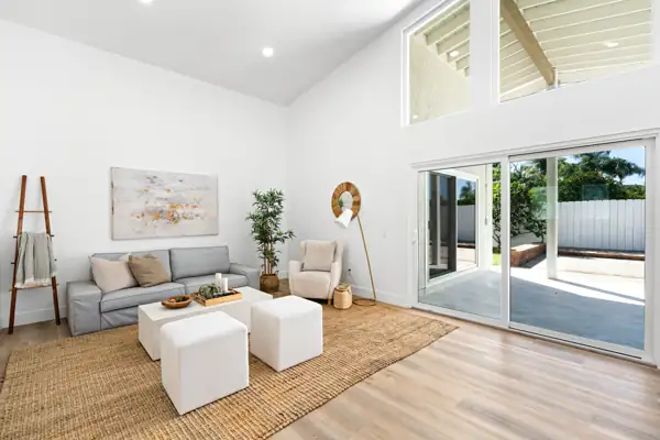Living room with sliding door to the patio